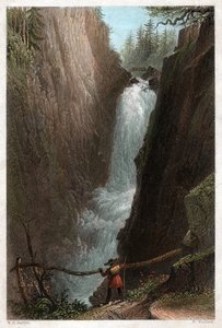 Wasserfälle der Aar (Stich, ca. 1850) von William Henry Bartlett