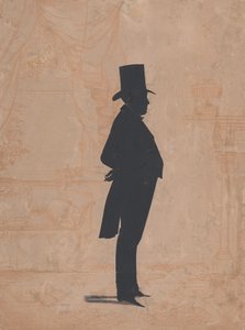 Silhouette eines unbekannten Mannes mit Zylinder und Frack von William Henry Brown