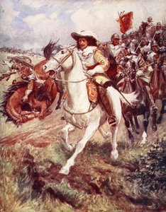 "Unsere Kürassiere haben die Reihen der Verfluchten durchbrochen und bei einem Stoß zerstreut", aus Balladen berühmter Kämpfe, Erstausgabe von William Henry Charles Groome
