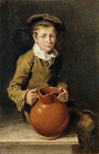 Ein Junge auf einer Bank mit einem Krug, 1839
