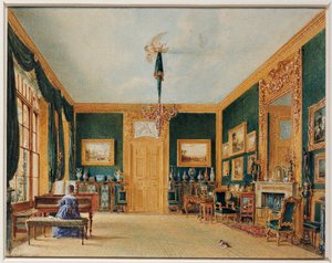 Das grüne Zeichenzimmer des Earl of Essex in Cassiobury von William Henry Hunt