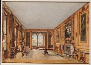 Das Winter-Esszimmer des Earl of Essex in Cassiobury, 1821