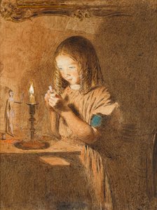 Einen Faden einfädeln: Die junge Näherin, ca. 1845 von William Henry Hunt