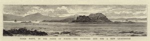 Fidra Point, im Firth of Forth, der vorgeschlagene Standort für einen neuen Leuchtturm von William Henry James Boot