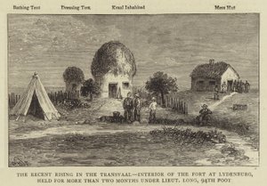 Der jüngste Aufstand im Transvaal, Innenansicht des Forts in Lydenburg, das mehr als zwei Monate unter Leutnant Long, 94. Fuß, gehalten wurde von William Henry James Boot