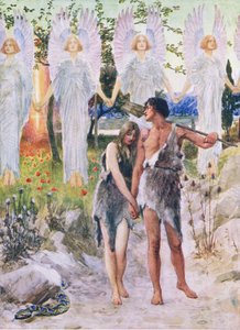 Am Anfang, aus Das Bibelbilderbuch, veröffentlicht von Thomas Nelson, ca. 1950 von William Henry Margetson