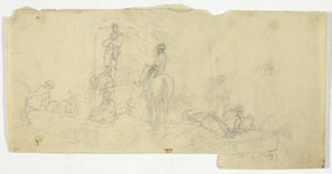 Gruppe von Bauern mit Mann auf Pferd von William Henry Pyne
