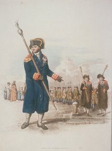 Gemeindebüttel in ziviler Tracht mit Stab, 1805