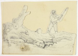 Waldarbeiter fällt Baum von William Henry Pyne