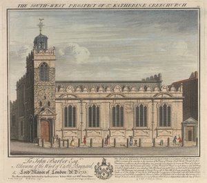 Die Südwestansicht der St. Katherine Cree Kirche von William Henry Toms