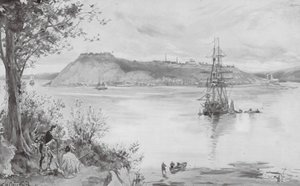 Ansicht der Stadt und Festung von Quebec, AD 1759 von William Heysham (after) Overend