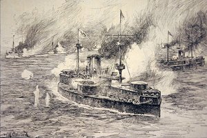 Schlacht am Yalu-Fluss am 17. September von William Heysham Overend