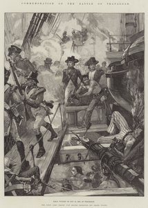 Gedenken an die Schlacht von Trafalgar, HMS Victory am 21. Oktober 1805, bei Trafalgar von William Heysham Overend