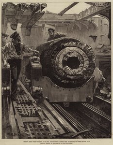 Im Vorderturm der HMS Thunderer nach dem Bersten der 38-Tonnen-Kanone von William Heysham Overend