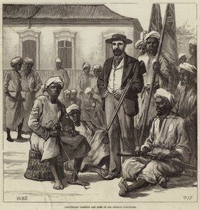 Leutnant Cameron und einige seiner afrikanischen Anhänger von William Heysham Overend