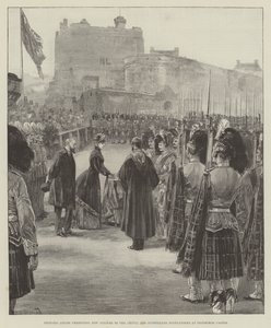 Prinzessin Louise überreicht neue Farben an die Argyll und Sutherland Highlanders auf der Burg Edinburgh von William Heysham Overend