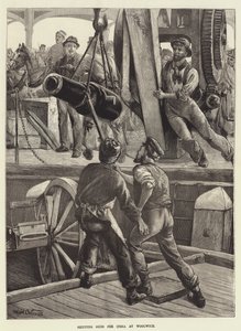 Verschiffung von Kanonen für Indien in Woolwich von William Heysham Overend