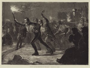 Schlittschuhlaufen auf der Serpentine bei Fackellicht, Folge meinem Anführer von William Heysham Overend