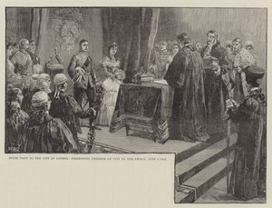 Staatsbesuch in der Stadt London, Verleihung der Freiheit der Stadt an den Prinzen, 8. Juni 1863 von William Heysham Overend