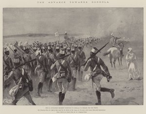 Der Vormarsch nach Dongola, das 9. sudanesische Regiment marschiert nach Shellal, um an die Front zu gehen von William Heysham Overend