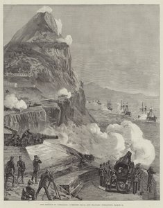 Die Verteidigung von Gibraltar, kombinierte Marine- und Militäroperationen, 13. März von William Heysham Overend
