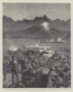 Der Aufstand an der indischen Grenze, mit Sir Bindon Bloods Truppe, ein nächtlicher Angriff auf das Lager in Nawagai, der letzte Ansturm von 4000 Ghazis bei Tagesanbruch von William Heysham Overend