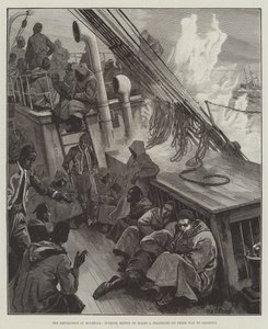 Die Revolution in Rumelien, türkische Redifs an Bord eines Transports auf dem Weg nach Saloniki