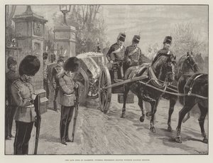 Der verstorbene Herzog von Clarence, Trauerzug verlässt den Bahnhof Windsor von William Heysham Overend