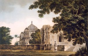 Ansicht der Moschee in Mounheer, veröffentlicht 1780-83 von William Hodges