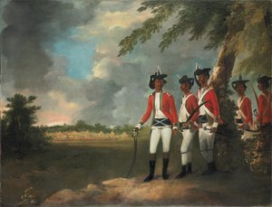 Lager von tausend Männern, gebildet von Augustus Cleveland drei Meilen von Bhagalpur entfernt, mit seinem Herrenhaus in der Ferne von William Hodges