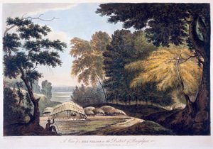 Bergdorf im Bezirk Bauhelepoor, 1787 (Aquatinta)