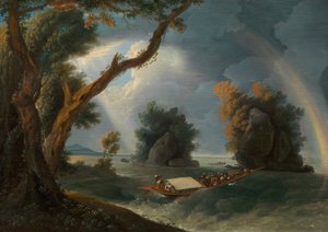 Sturm am Ganges, mit Mrs. Hastings in der Nähe der Col-gon-Felsen von William Hodges