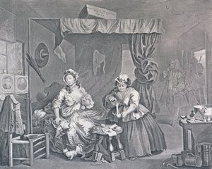 Der Lebensweg einer Dirne, Platte Drei: Von einem Magistrat verhaftet, 1732 von William Hogarth