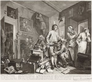 Der Weg eines Liederlichen, Blatt 1: Die Erbschaft. 1735