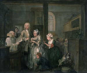 Der Lebensweg eines Wüstlings V: Der Wüstling heiratet eine alte Frau, 1733