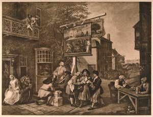 Wahlkampf um Stimmen, Platte II aus Die Launen einer Wahl, 1757 von William Hogarth