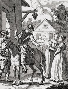 Don Quijote und Sancho Panza in einem Gasthaus, veröffentlicht 1798