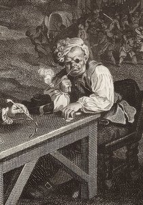 Die Parlamentswahlen. Blatt 2: Stimmenfang (Detail) von William Hogarth