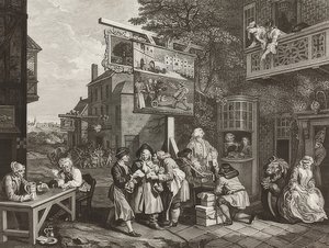 Die Parlamentswahlen. Blatt 2: Stimmenfang von William Hogarth
