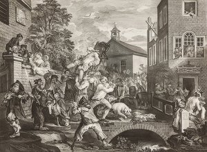 Die Parlamentswahlen. Blatt 4: Der Triumphzug der Abgeordneten von William Hogarth