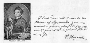 Handschrift und Unterschrift von William Hogarth, aus einem Brief an Sir Richard Grosvenor bezüglich seines Auftrags für ein Bild von Sigismunda, 13. Juni 1757