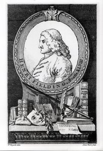 Henry Fielding (1707-54) im Alter von achtundvierzig Jahren, graviert von James Basire