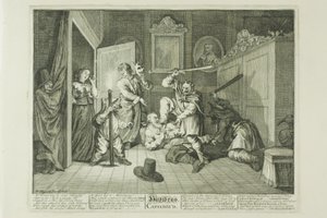 Hudibras wird katechisiert, Platte neun aus Hudibras