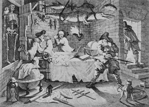 Hudibras schlägt Sidrophel und seinen Mann Whachum, aus 