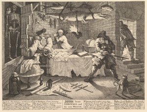 Hudibras schlägt Sidrophel und seinen Mann Whacum von William Hogarth