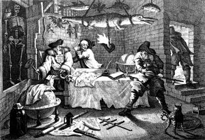 Illustration aus dem Gedicht Hudibras von Samuel Butler, 1726 von William Hogarth