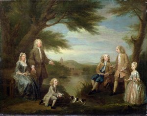 John und Elizabeth Jeffreys und ihre Kinder, 1730 von William Hogarth
