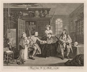Marriage à la Mode: Die Szene mit dem Quacksalber, 1745