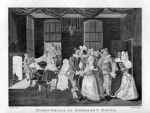 Maskerade im Somerset House von William Hogarth
