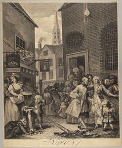 Mittag, Platte 2 aus der Serie Vier Tageszeiten von William Hogarth